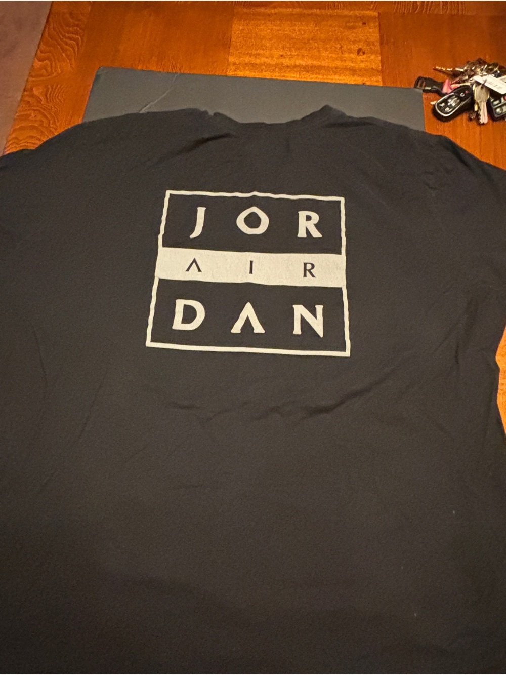 Jordan Black Tee with White Block Logo